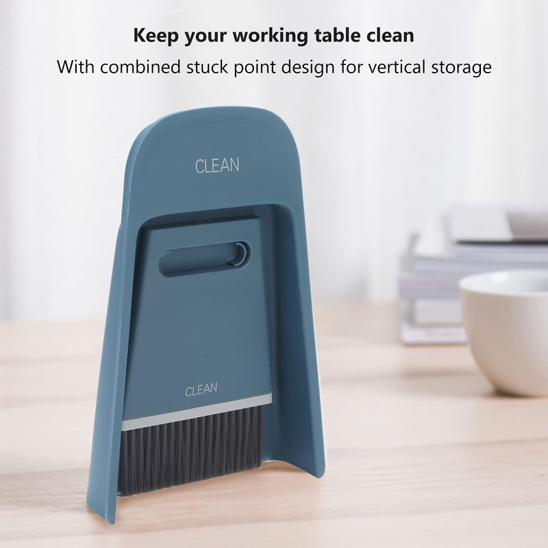 Small Table Dustpan Brush Set, 2 Brushes and 1 Dustpan