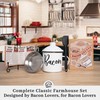 Bacon Grease Container with Strainer - With Food-Grade Silicone Spatula,