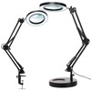 KIRKAS 10X Magnifying Glass with Light and Stand, 2-in-1 Stepless