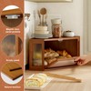 WOWLIVE Corner Bread Box for Kitchen Countertop, Bamboo Bread Storage