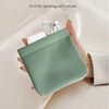 1x Pocket Cosmetic Bag Portable No Zippe self-Closing Water-Resistant Leather