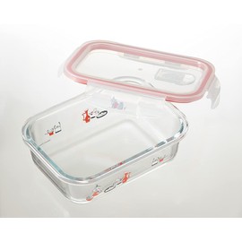 Skater GBST7-A Heat-resistant Glass Storage Container, Moomin, Kitchen, 22.0 fl oz (650 ml), M, With Lid Valve, 4-Point Lock
