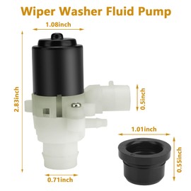 Earthtec Truck Windshield Wiper Washer Fluid Pump for Peterbilt 104307 HLK7046 385 386 387 388 389 579 385 386 387 388 389 Kenworth T680 T880 Windshield Washer Pump (1 PACK)