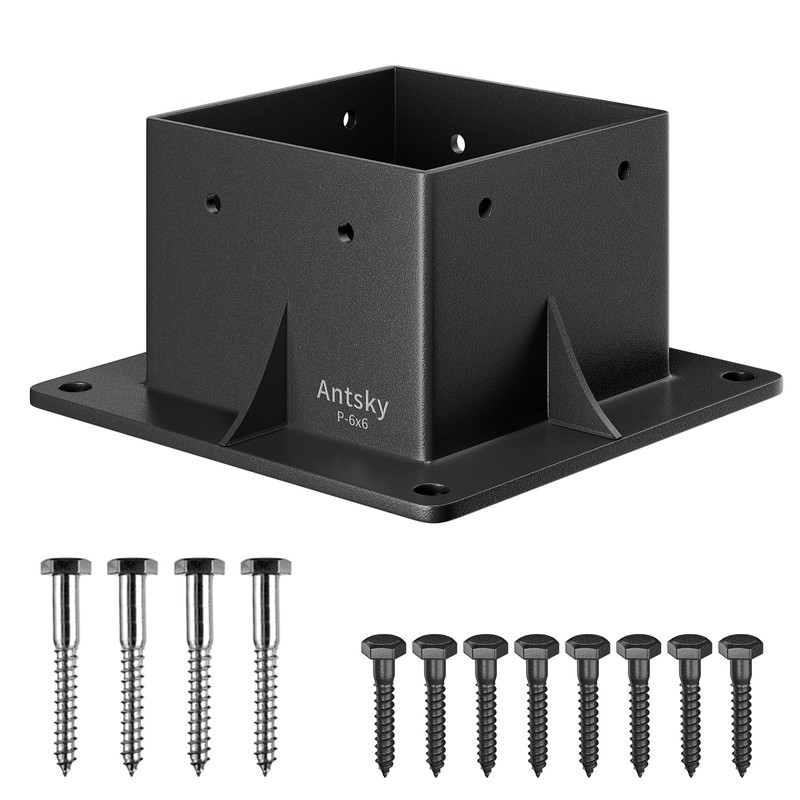 Antsky 6×6"(Actual: 5.5×5.5inch) Post Stainless Steel Flange Anchor Base with