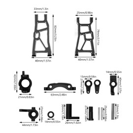 VGEBY RC Metal Upgrade Parts Kit, Aluminum Alloy Control Arm Steering Assemblies Set, RC Accessories for ZD Racing DBX 10 1/10 Car (Black) Car Models