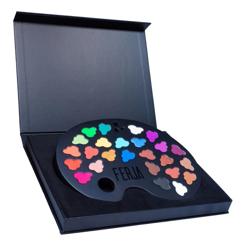 Godette By Ferja |paleta De Sombras 25 Colores Profesionales Negro