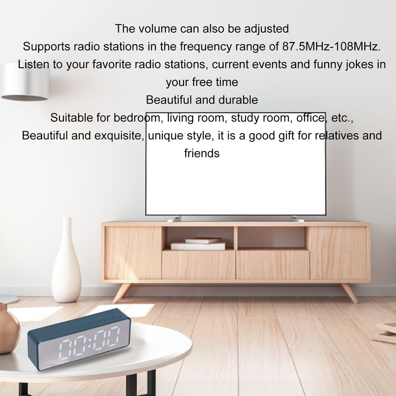 EG-010 Bluetooth Clock Speaker with LED Mirror Portable Drop Proof