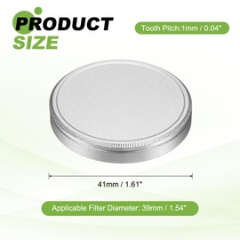 PATIKIL 39mm Metal Lens Cap, Universal Lens Filter Stack Cap Aluminum Camera Filter Protective Case Slim Stack for 37mm Thread Size Camera Circular Polarizing Fader, Silver