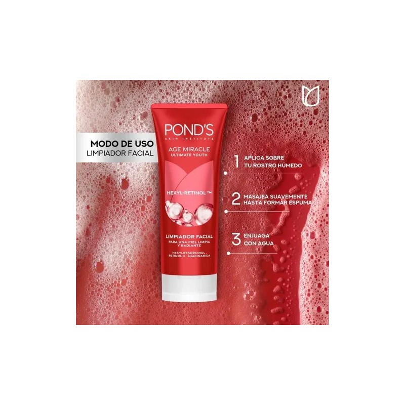 Pond's Age Miracle Limpiador Facial en Espuma con Hexyl-Retinol, 100g