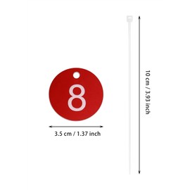ONLYKXY 1-100 Plastic Number Tags with Rings Round Numbered Marking Identification Hang Tags Luggage Labels ID Tag for Organized Coded Key Box Cabinet Plant Coding Tag (Red)