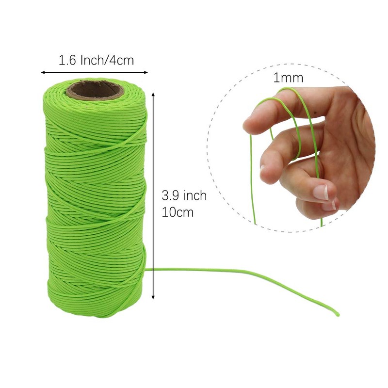 Green 328 Feet Mason Line, Braided Brick Line for Building,