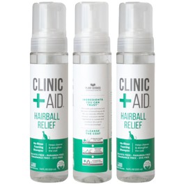 Clinic Aid Hairball Relief Waterless Shampoo for Cats, 7.4 fl oz, 3 Pack - Hairball Relief - No-Rinse - Helps Strengthen & Clean Coat - Hydrates & Conditions to Minimize Breakage - Made in USA