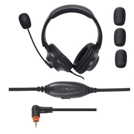 stdgove Over Ear Earpiece Noise Canceling Construction Work Headset with Boom Mic Headband Earmuffs Headphone for motorola sl300 sl7550 tlk100 sl7580e sl7590e sl3500e sl1k sl1m(Binaural)