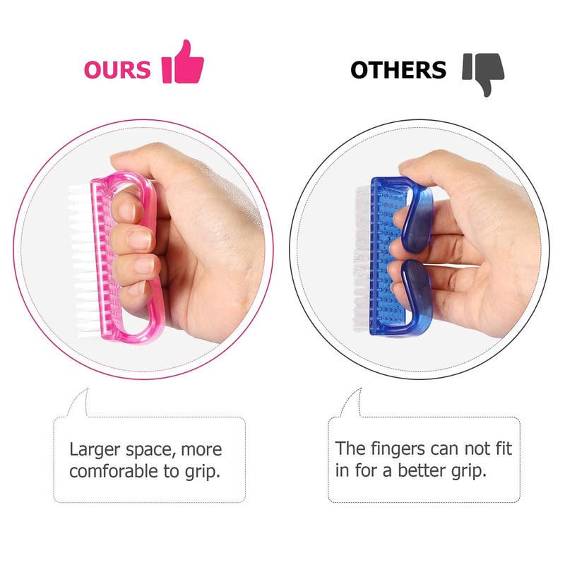 Larbois Handle Grip Nail Brush, Hand Fingernail Brush Cleaner Scrubbing