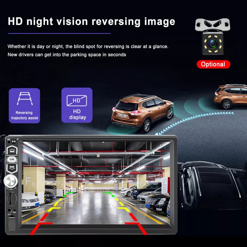 Navitroey Single 1Din 7" Touch Screen Stereo Bluetooth Radio Car