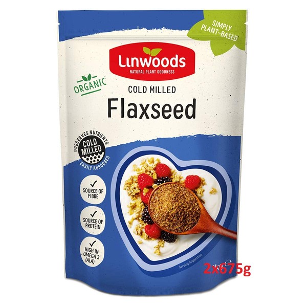 Linwoods Organic Milled Flaxseed, 425 g - Pack of 2.