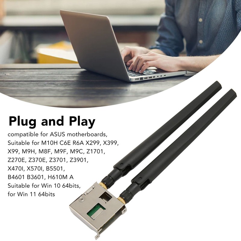 WiFi 6 Wireless Card Dual Band 2.4GHz 5GHz 1730Mbps NGFF