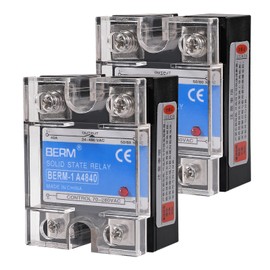 DWEII 2 PCS State Relay,Solid State Relay SSR-40AA AC to AC Input 70-250VAC to Output 24-480VAC 40A Single Phase Plastic Cover
