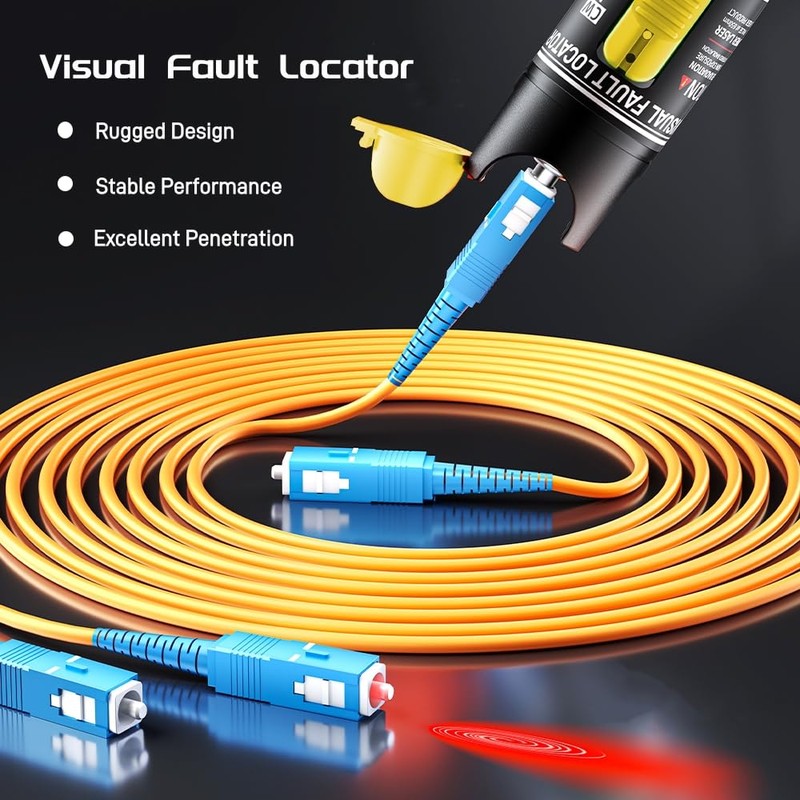 Visual Fault Locator,100-120KM Fiber Optic Cable Tester Meter, VFL Red