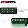 FXC 12V 24V DC 5 Gang Rocker Switch Aluminum Panel