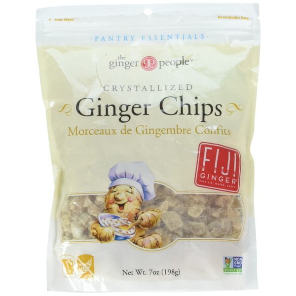 The Ginger People Baker's Cut Crystallized Ginger Chips, 7 Ounce Pack