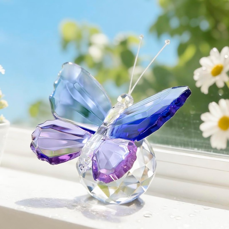 H&D HYALINE & DORA Crystal Cut Butterfly Animal Ornament Decoration