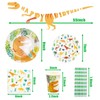 Bymivofun 81 Piece Dinosaur Birthday Tableware Set, 16 Guests Paper