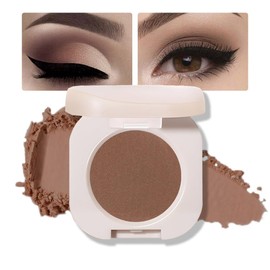 Single Nude Coffee Brown Matte Eyeshadow,Bright High Pigment Intense Monochrome Eye Shadow,Apply Makeup Easily,Matte Pressed Powder Single Eyeshadow,24 Hour Eye Makeup Longwear Waterproof,Blendable