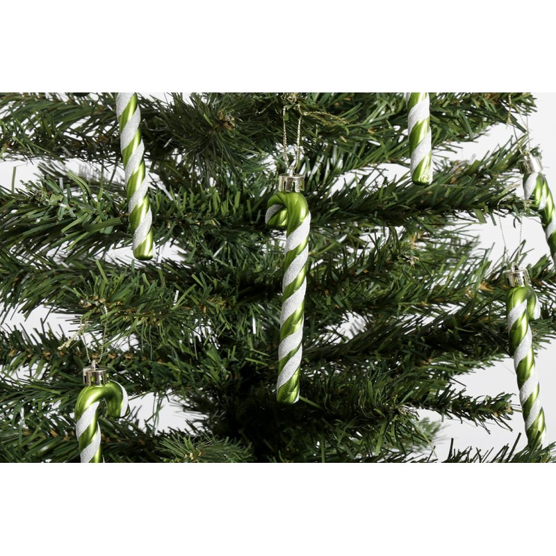 Pack of 6-13CM Glitter Candy Cane –Christmas Tree Hanging Decoration