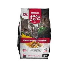 Boss Buck Grow Crazy 40lb High Protein Feed Supplement for Deer Versatile High Fat & Energy Deer Attractant for Hunting