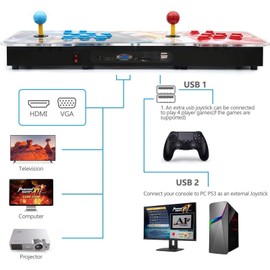 Best brose 30000 Classic Arcade Game Machine 2 Players Pandoras Box 11 1280x720 Full HD Video Game Console with Arcade Joystick Support HDMI VGA Output
