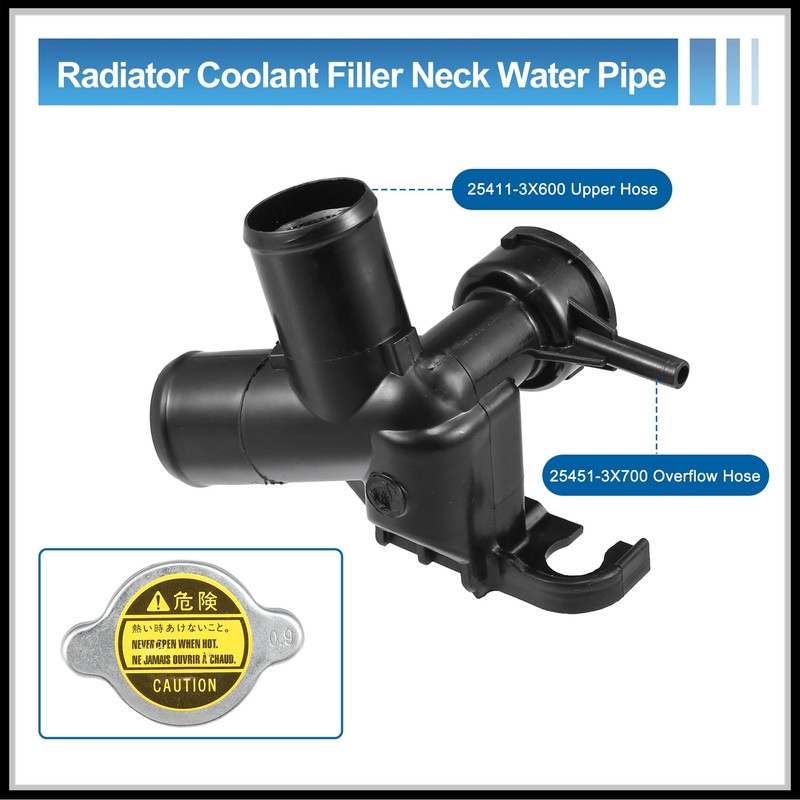 HEROFFIX Engine Radiator Filler Neck with Fully Sealed Cap Replacement