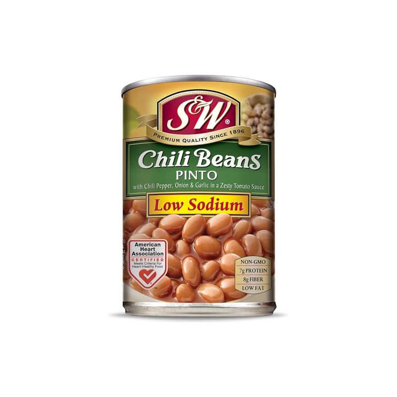 Low Sodium Pinto Chili Beans, 15.5 Ounce Cans (Pack of