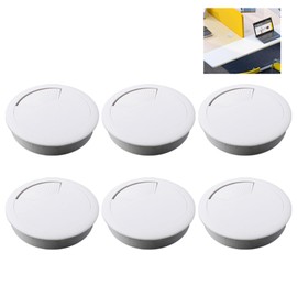 6 Stück Kabeldurchführung Kunststoff Weiß, Schreibtisch Tülle Kabeldurchlass Bohr 60mm Rund Schreibtisch Kabeldurchführung für Kabelführung zum Tisch Office Schreibtischplatte und Arbeitsplätze