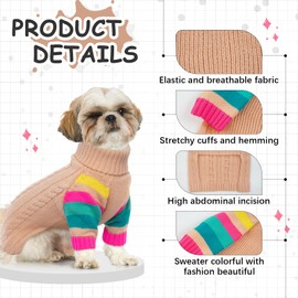 OUOBOB Dog Jumper, Medium Dog Jumper for Dogs Girls Boys Turtleneck Pullover Winter Green Dog Vest, Christmas Dog Outfits, Pet Sweatshirt Clothing Knitwear, Frenchie, Beagle M