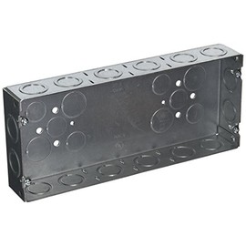 RACO 953 (4) Gang 1-5/8-Inch Deep Welded Gang Electrical Box with (16) Concentric 1/2-Inch and 3/4-Inch Knockouts Gray