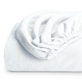 Bare Home Super Soft Fleece Fitted Sheet - Full Size - Extra Plush Polar Fleece, Pill Resistant - Deep Pocket - All Season Cozy Warmth, Breathable & Hypoallergenic (Full, White)