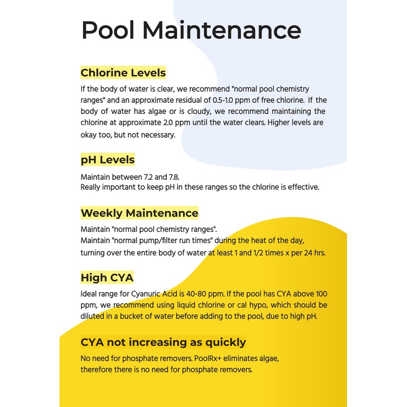 Pool RX 102001 6 Month Swimming Pool Algaecide Replacement, 8