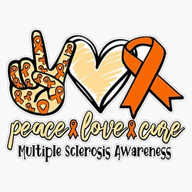 Peace Love Cure Multiple Sclerosis Awareness Sticker Vinyl Decal Wall Laptop Window Car Bumper Sticker 5"