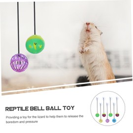Levemolo Replaceable Reptile Toys 7pcs Bearded Dragon Bell Balls Interesting Lizard Toy Set for Household Random Color