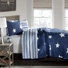 Lush Decor Star Quilt - Reversible 2 Piece Pattern Striped