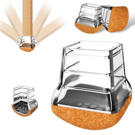 JCrunaway Chair Leg Caps Angled Chair Leg Protectors Square 24 Pieces Spherical Protective Caps for Slanted / Vertical Chair Legs Diameter of 19-24 mm, Wear-resistant Felt Gliders for Chairs/Table