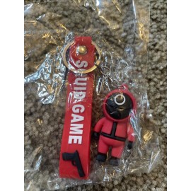 New Squid Game Circle Worker Keychain 3D Red Black