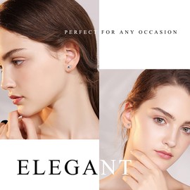 MILACOLATO 24 Pairs 925 Sterling Silver Stud Earrings Set Cubic Zirconia Earring Pearl Crystal Round Heart Shape CZ Flower Stud Earrings Jewelry for Women Girls