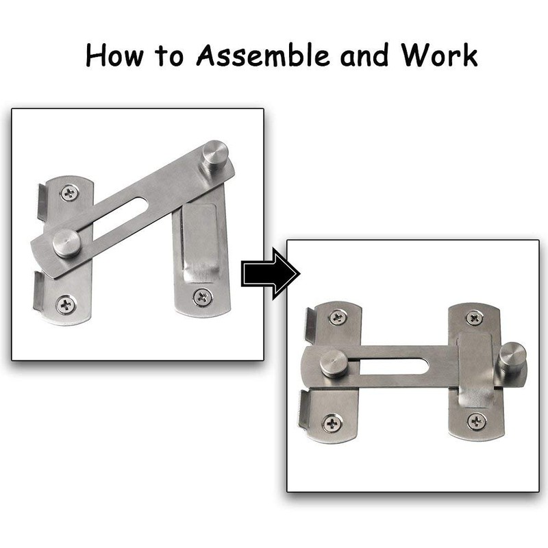 Gasea 6 Packs Stainless Steel Gate Latches Bar Latch Safety