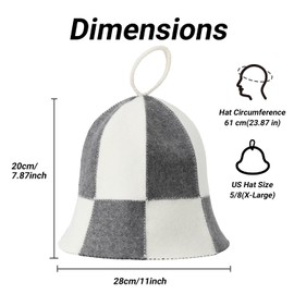 100% Wool Sauna Hat, Traditional Russian Sauna Hat Accessories for Men and Women, Infrared Steam Sauna Accessories Cap
