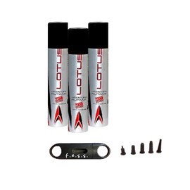 f.e.s.s. Lotus Super Premium Butane Gas Refill 3 pack-90mL with FessV Cutter by Vertigo, Silver, Black, 3-90MLFESSVCUT