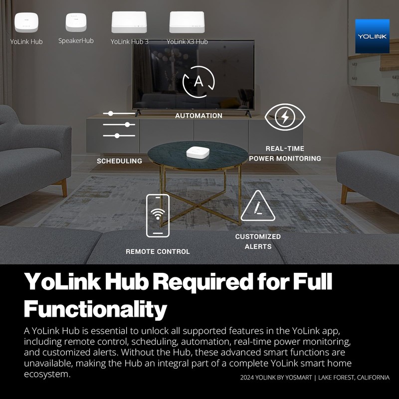 YoLink Relay Switch for Indoor Lighting, Any Home Appliances, Electric