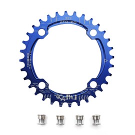UPANBIKE Bike Narrow Wide Chainring 104 BCD Round Shape Single Chainrings 36T (Blue)