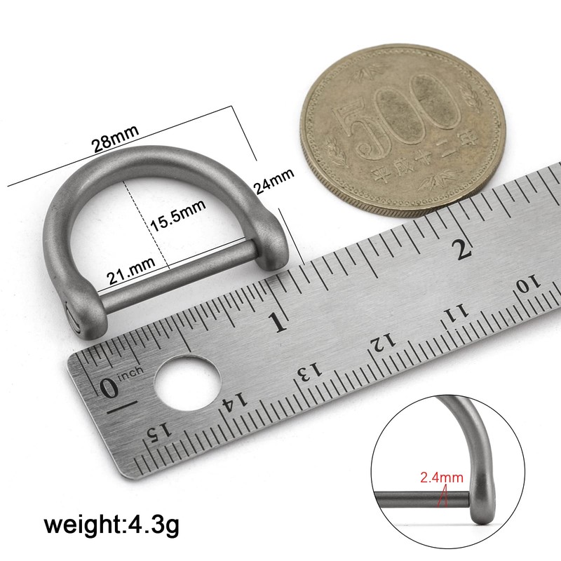 TISUR Keyring Titanium Extra Large D-Ring Key Car Motorcycle Keychain